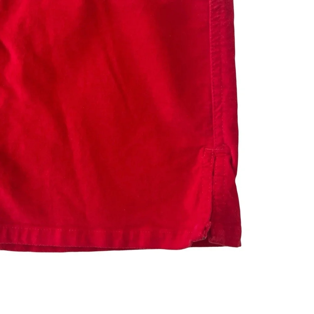 VTG Gap Kids Size 10 Red 98%‎ Cotton Velvet Skirt Fitted Embroidered Flower